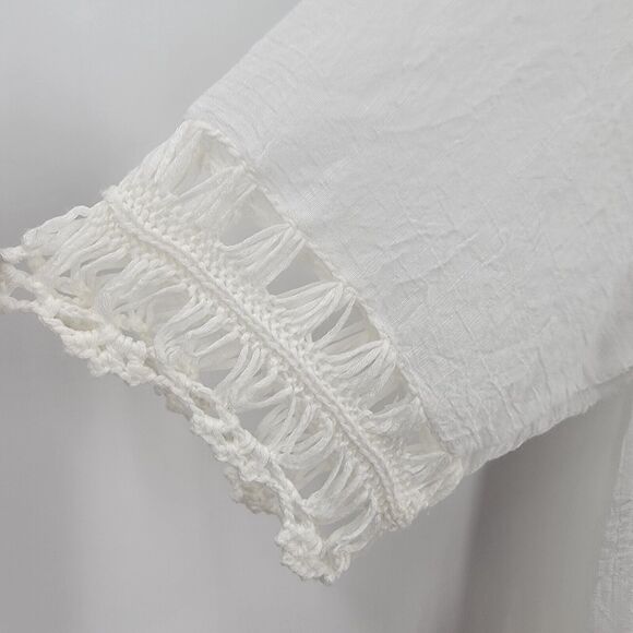 Vivid Importers of NY Top Women's Small Crochet Fringe Boho Cover-up - Picture 7 of 10